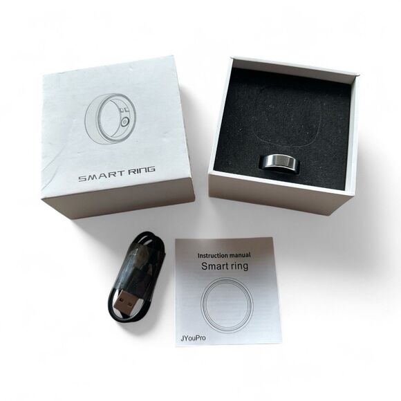 JYouPro R3 Smart Ring Fitness Tracker Wearable Size 18 (8)  Unisex Silver - Picture 1 of 7